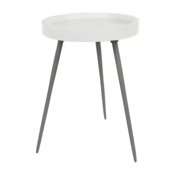 Masuta auxiliara rotunda cu blat din marmura o 33 cm Karrara - White Label imagine