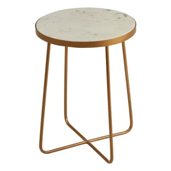 Masuta auxiliara rotunda cu blat din marmura o 36 cm Shalimar - Premier Housewares imagine