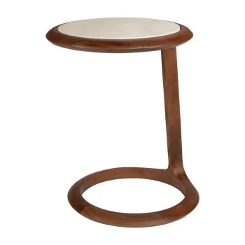 Masuta auxiliara rotunda cu blat din piatra 41x45 cm Doppio - Zuiver imagine