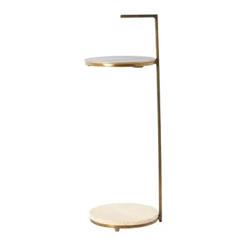 Masuta auxiliara rotunda cu blat din piatra o 26 cm Leda - Light & Living imagine