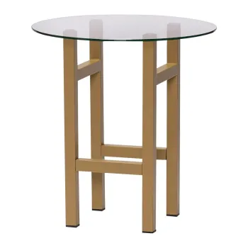 Masuta auxiliara rotunda cu blat din sticla o 40 cm Elevate - Hubsch imagine