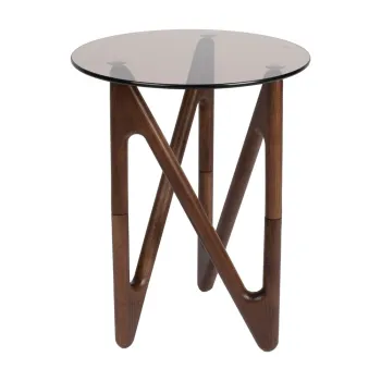 Masuta auxiliara rotunda cu blat din sticla o 40 cm Naia - Dutchbone imagine