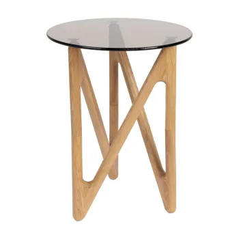 Masuta auxiliara rotunda cu blat din sticla o 40 cm Naia - Dutchbone imagine
