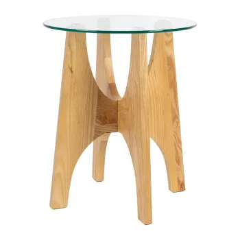 Masuta auxiliara rotunda cu blat din sticla o 45 cm Kobe - Zuiver imagine