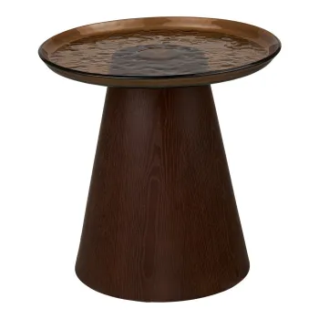 Masuta auxiliara rotunda cu blat din sticla o 50 cm Orvieto - House Nordic imagine