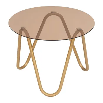 Masuta auxiliara rotunda cu blat din sticla o 50 cm Ventana Round - Leitmotiv imagine