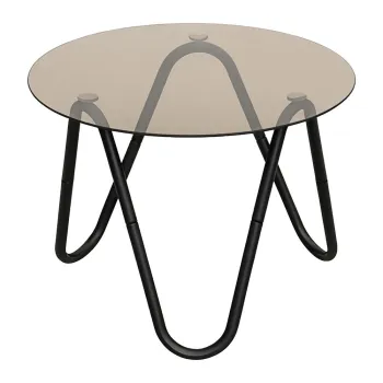 Masuta auxiliara rotunda cu blat din sticla o 50 cm Ventana Round - Leitmotiv imagine