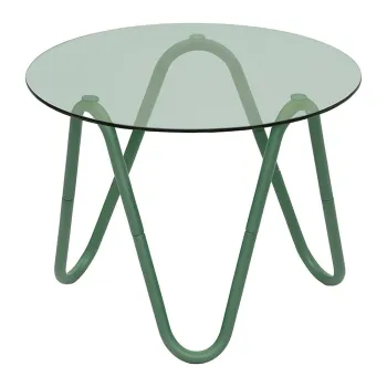 Masuta auxiliara rotunda cu blat din sticla o 50 cm Ventana Round - Leitmotiv imagine