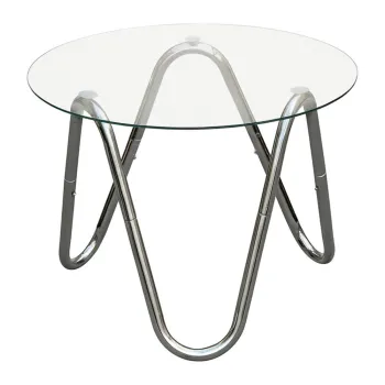 Masuta auxiliara rotunda cu blat din sticla o 50 cm Ventana Round - Leitmotiv imagine
