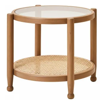 Masuta auxiliara rotunda cu blat din sticla o 57 cm Cebu - Premier Housewares imagine