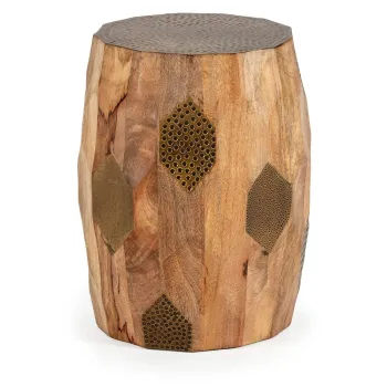 Masuta auxiliara rotunda din lemn de mango o 29 cm Fabia - Marckeric imagine