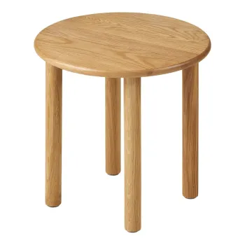 Masuta auxiliara rotunda din lemn de stejar o 40 cm Jena - House Nordic imagine