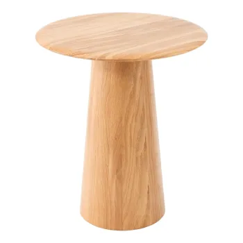 Masuta auxiliara rotunda din lemn de stejar o 40 cm Mushroom - Gazzda imagine