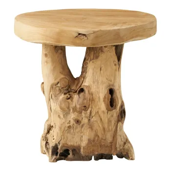 Masuta auxiliara rotunda din lemn de tec o 40 cm Palena - House Nordic imagine