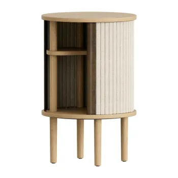 Masuta auxiliara rotunda din lemn masiv de stejar o 38 cm Audacious - UMAGE imagine