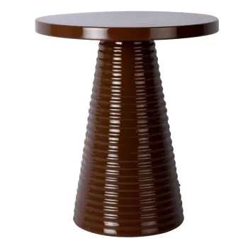 Masuta auxiliara rotunda din metal o 40 cm Catania Ribbed - Leitmotiv imagine