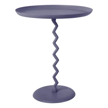 Masuta auxiliara rotunda din metal o 44 cm Zig Zag - Leitmotiv imagine