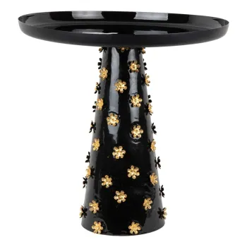 Masuta auxiliara rotunda din metal o 50 cm Golden Flowers - Leitmotiv imagine