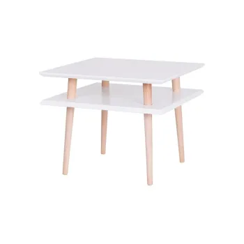 Masuta cafea Ragaba Square, 55 x 55 cm, alb imagine