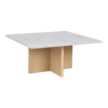 Masuta de cafea alba/in culoare naturala din marmura 90x90 cm Brooksville - Rowico imagine