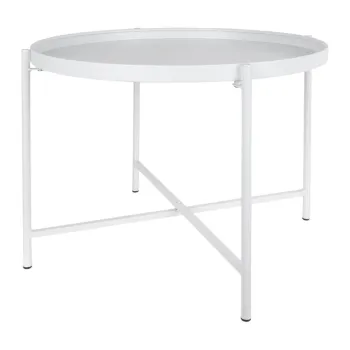 Masuta de cafea alba rotunda din metal o 50 cm Meseta - Leitmotiv imagine