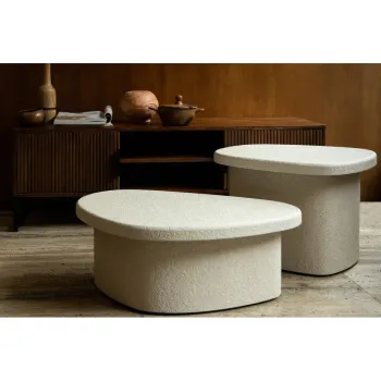 Masuta de cafea bej cu aspect de marmura 49x74 cm Veda - Dutchbone imagine