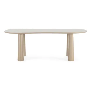 Masuta de cafea bej cu blat din lemn de pin 110x220 cm Nahia - MOME imagine