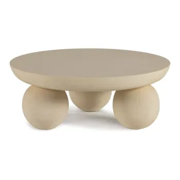 Masuta de cafea bej rotunda din lemn de mango o 90 cm Ailen - Marckeric imagine