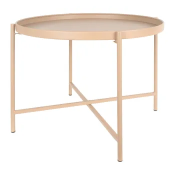 Masuta de cafea bej rotunda din metal o 50 cm Meseta - Leitmotiv imagine