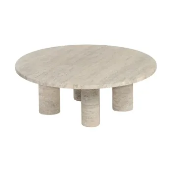 Masuta de cafea bej rotunda din piatra o 75 cm Volos - Blomus imagine