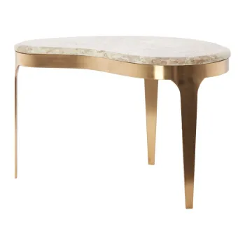 Masuta de cafea bronz/taupe cu blat din marmura 39x65 cm Giulio - Light & Living imagine