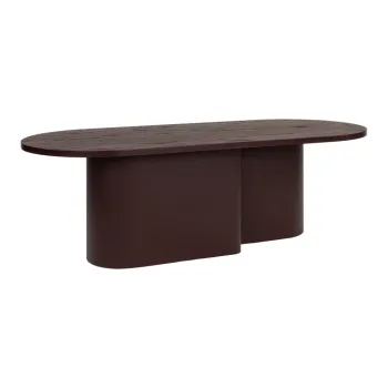 Masuta de cafea burgundy cu blat cu aspect de lemn de stejar 50x115 cm Looi - noo.ma imagine