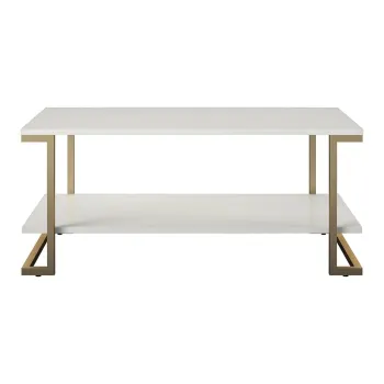 Masuta de cafea CosmoLiving by Cosmopolitan Camila, 106 x 45 cm, alb - auriu imagine