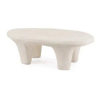 Masuta de cafea crem din polirasina 62x102 cm Albin - Bizzotto imagine