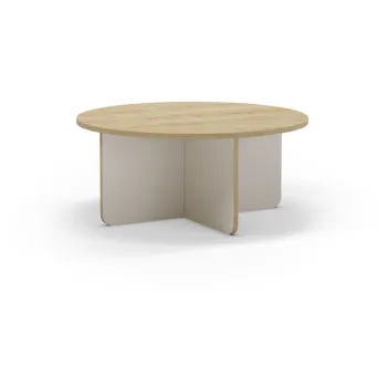 Masuta de cafea crem/in culoare naturala rotunda o 80 cm Hillary - Marckeric imagine