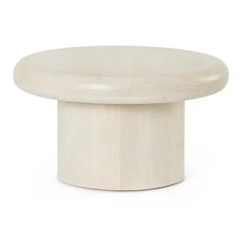 Masuta de cafea crem rotunda din lemn de mango o 60 cm Lopez - Bizzotto imagine