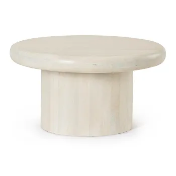 Masuta de cafea crem rotunda din lemn de mango o 75 cm Lopez - Bizzotto imagine