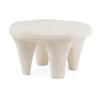 Masuta de cafea crem rotunda din polirasina 60x66 cm Albin - Bizzotto imagine