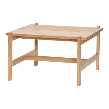 Masuta de cafea cu blat in culoare naturala cu aspect de lemn de stejar 80x80 cm Dash - Hubsch imagine