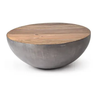 Masuta de cafea gri/in culoare naturala rotunda din metal o 90 cm Lancaster - Bizzotto imagine