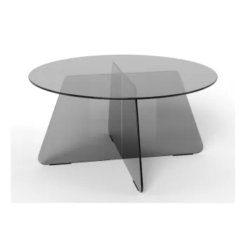 Masuta de cafea gri rotunda din sticla o 80 cm Samos - Actona imagine