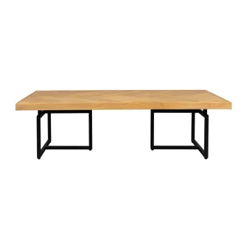 Masuta de cafea in culoare naturala cu aspect de lemn de acacia 60x120 cm Class - Dutchbone imagine