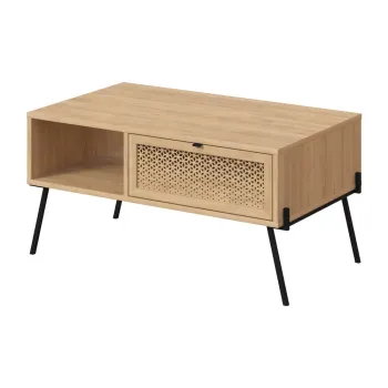 Masuta de cafea in culoare naturala cu aspect de lemn de stejar 60x100 cm Ecrin - Marckeric imagine