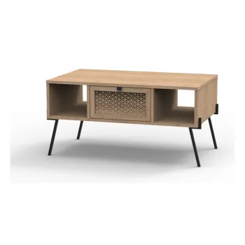 Masuta de cafea in culoare naturala cu aspect de lemn de stejar 60x100 cm Evan - Marckeric imagine