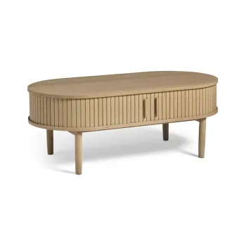 Masuta de cafea in culoare naturala cu aspect de lemn de stejar 60x120 cm Meta - Unique Furniture imagine