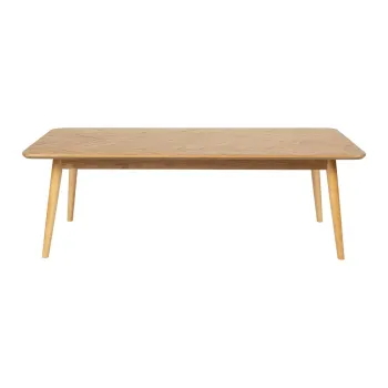 Masuta de cafea in culoare naturala cu blat cu aspect de lemn de stejar 60x120 cm Fabio - White Label imagine