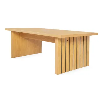 Masuta de cafea in culoare naturala cu blat cu aspect de lemn de stejar 60x120 cm Stripe - Woodman imagine