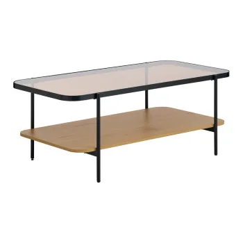 Masuta de cafea in culoare naturala cu blat din sticla 60x120 cm Hassel - Unique Furniture imagine