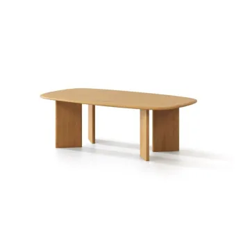 Masuta de cafea in culoare naturala din lemn de stejar 60x120 cm Charlotte - Micadoni imagine