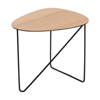 Masuta de cafea in culoare naturala din metal 37x44 cm Curve M Wood - LIND DNA imagine